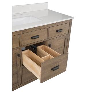 Home Decorators Collection Stanhope 49 in. Reclaimed Oak Single Vanity with Crystal White Engineered Stone Vanity Top and Undermount Sink SNOVT4922D