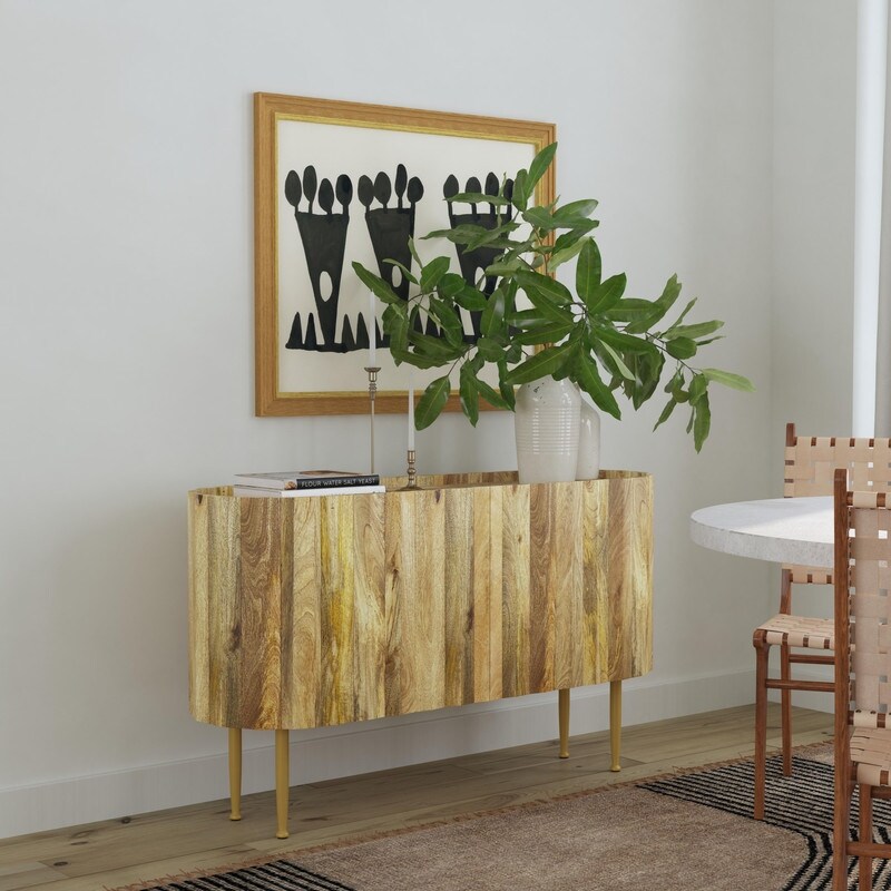 Yoeman 2 door Solid Wood Oval Console Table