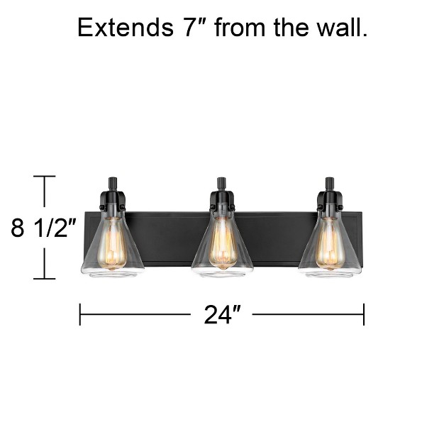 3 light Fixture Clear Glass Shade For Bedroom Bathroom Vanity Living Room