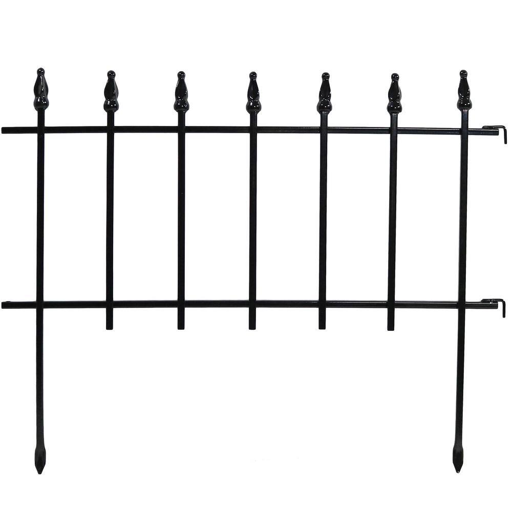 Sunnydaze Decor Roman 22 in. W x 18 in. H Steel Wire Garden Fence (5-Pack) HMI-608