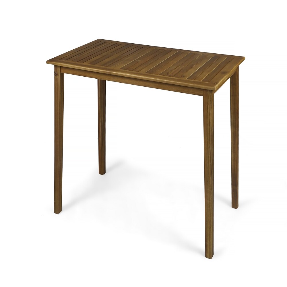 Polaris Outdoor Minimalist Acacia Wood Bar Table by Christopher Knight Home   26.00\