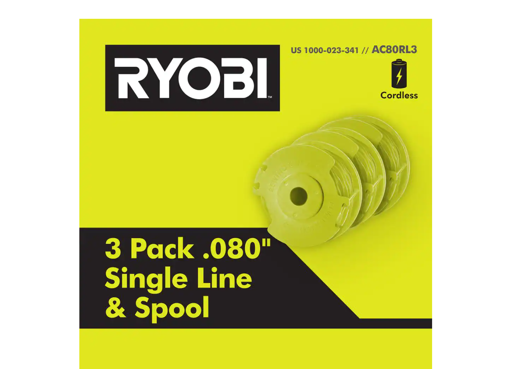 RYOBI P20140-AC ONE+ 18V 13 in. Cordless Battery String Trimmer/Edger with Extra 3-Pack of Spools， 4.0 Ah Battery and Charger