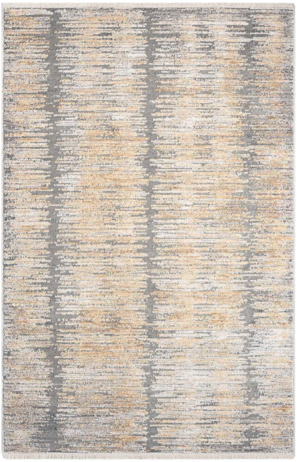 Abstract Hues Grey Gold Modern Rug