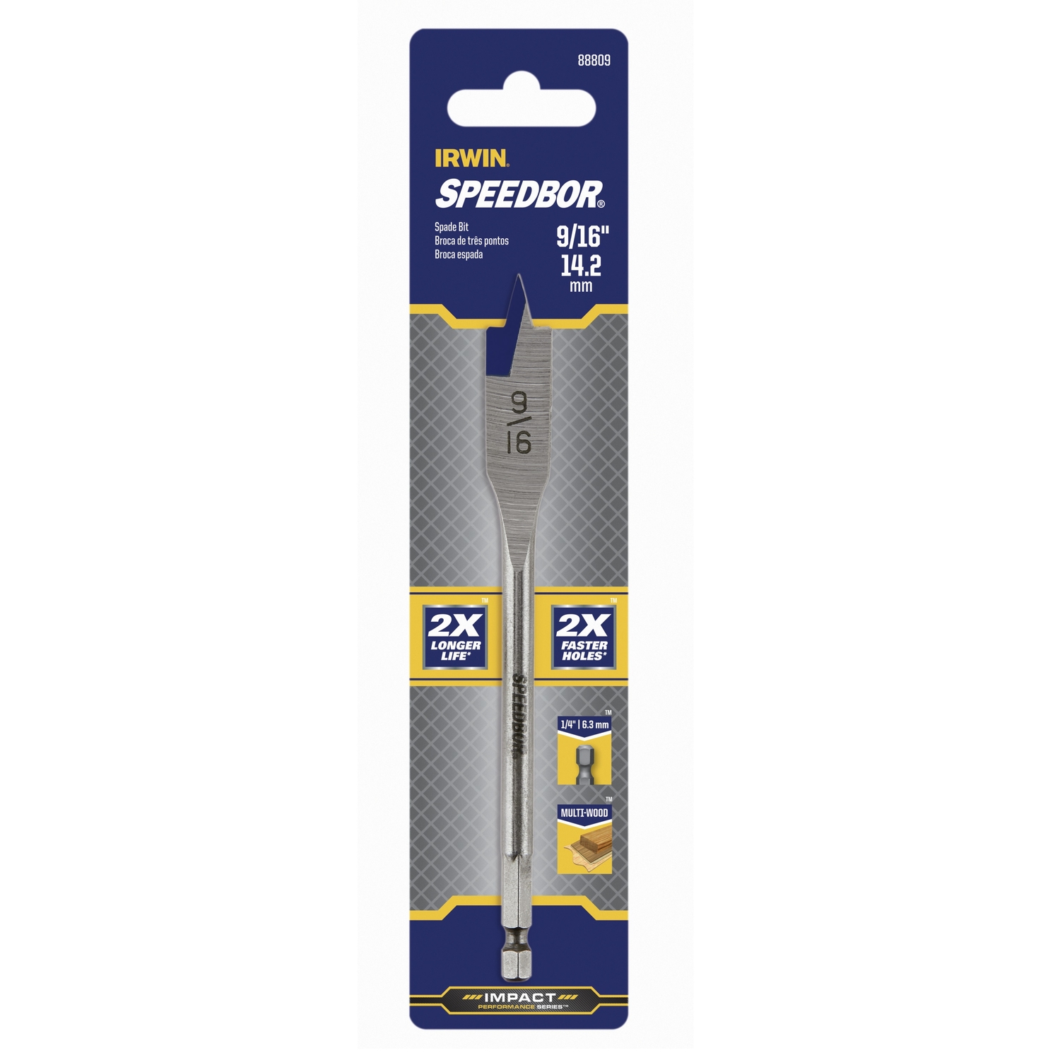 Irwin Speedbor 9/16 in. X 6 in. L Carbon Steel Wood Boring Bit 1 pc