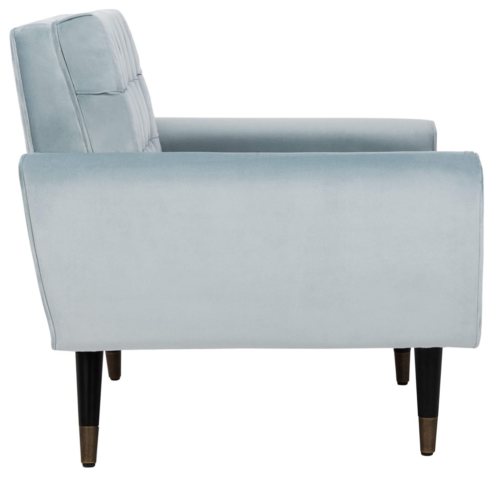 Contemporary Accent Chair  Velvet Upholstery With Button Tufting   Midcentury   Armchairs And Accent Chairs   by Declusia  Houzz