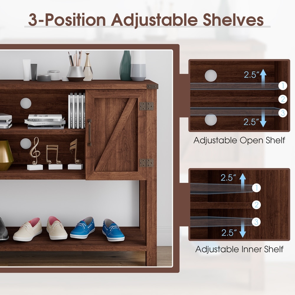 Gymax Buffet Sideboard Storage Cupboard Console Table w/ Open Shelf     See Details