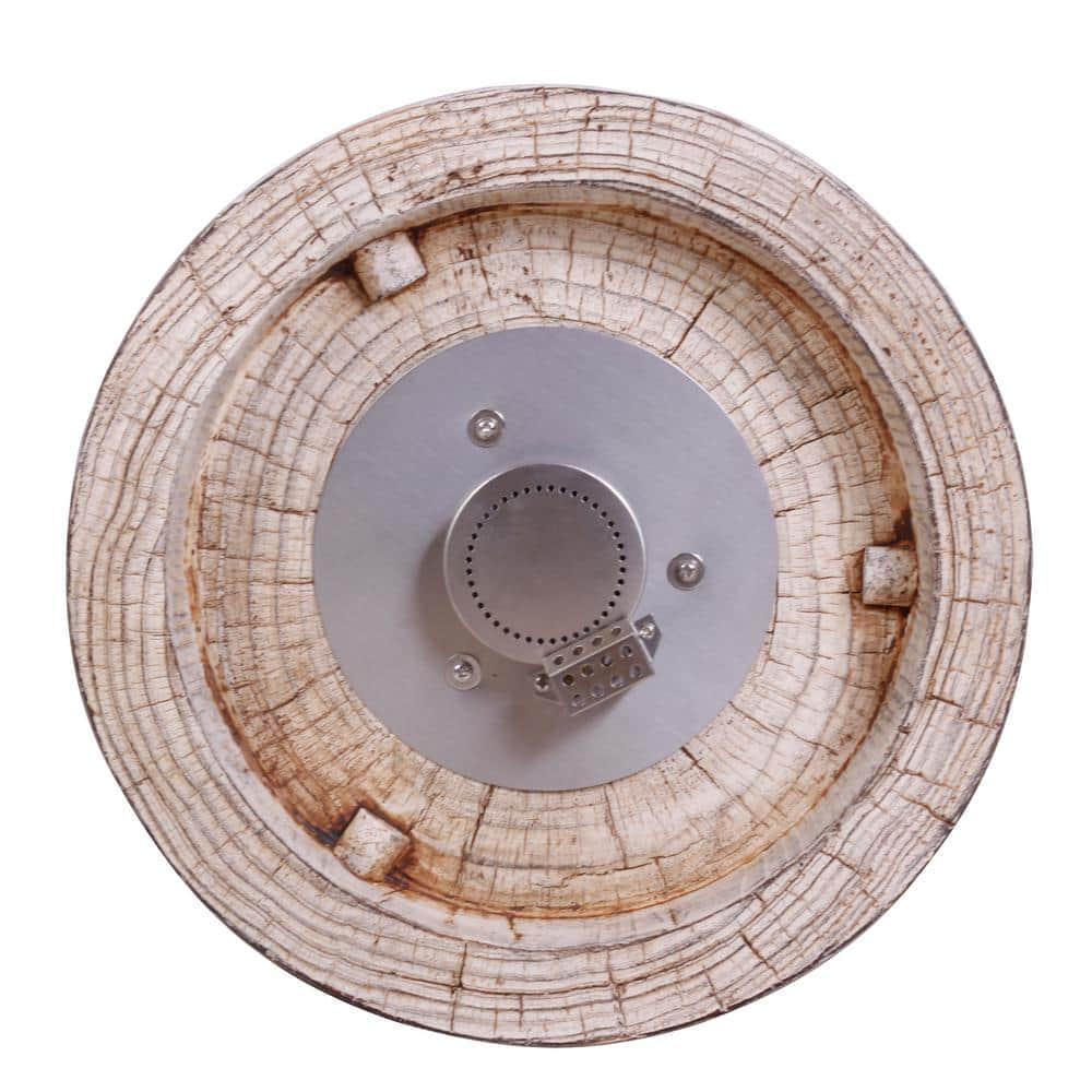 Uixe 16 in x 25 in Round Exterior TerraFab Propane Fire Pit in White Color