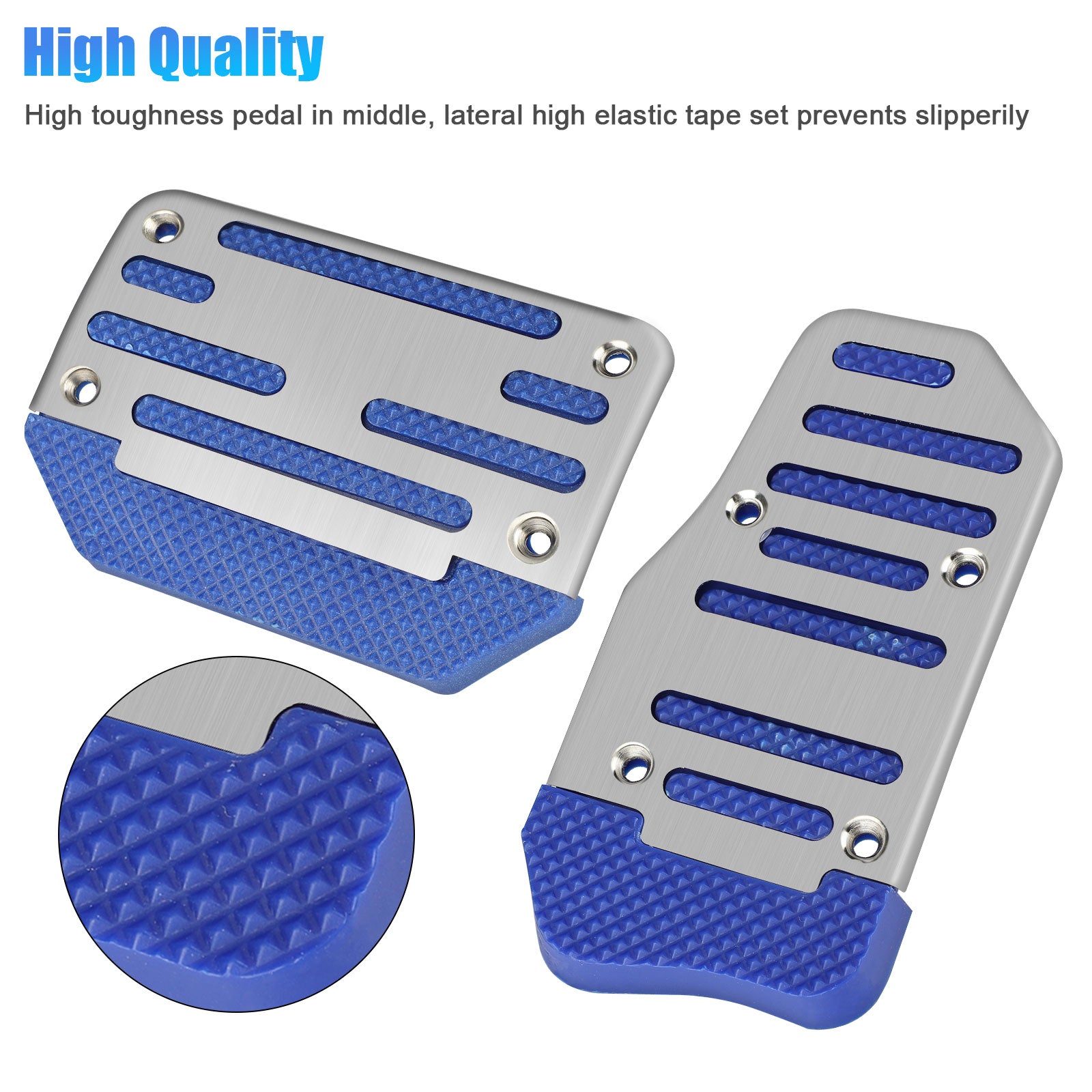 TSV 2pcs Car Gas Brake Pedal Pad Cover， Car Clutch Pads Throttle Brake Pedal， Non-Slip Pedal Pad Footrest Protector， Blue