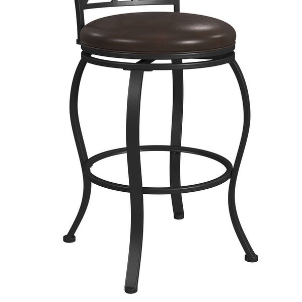 Hillsdale Furniture Kirkham Metal Counter Height Stool， Black Silver - 42.75H x 18W x 20.75D; Seat Height: 26H