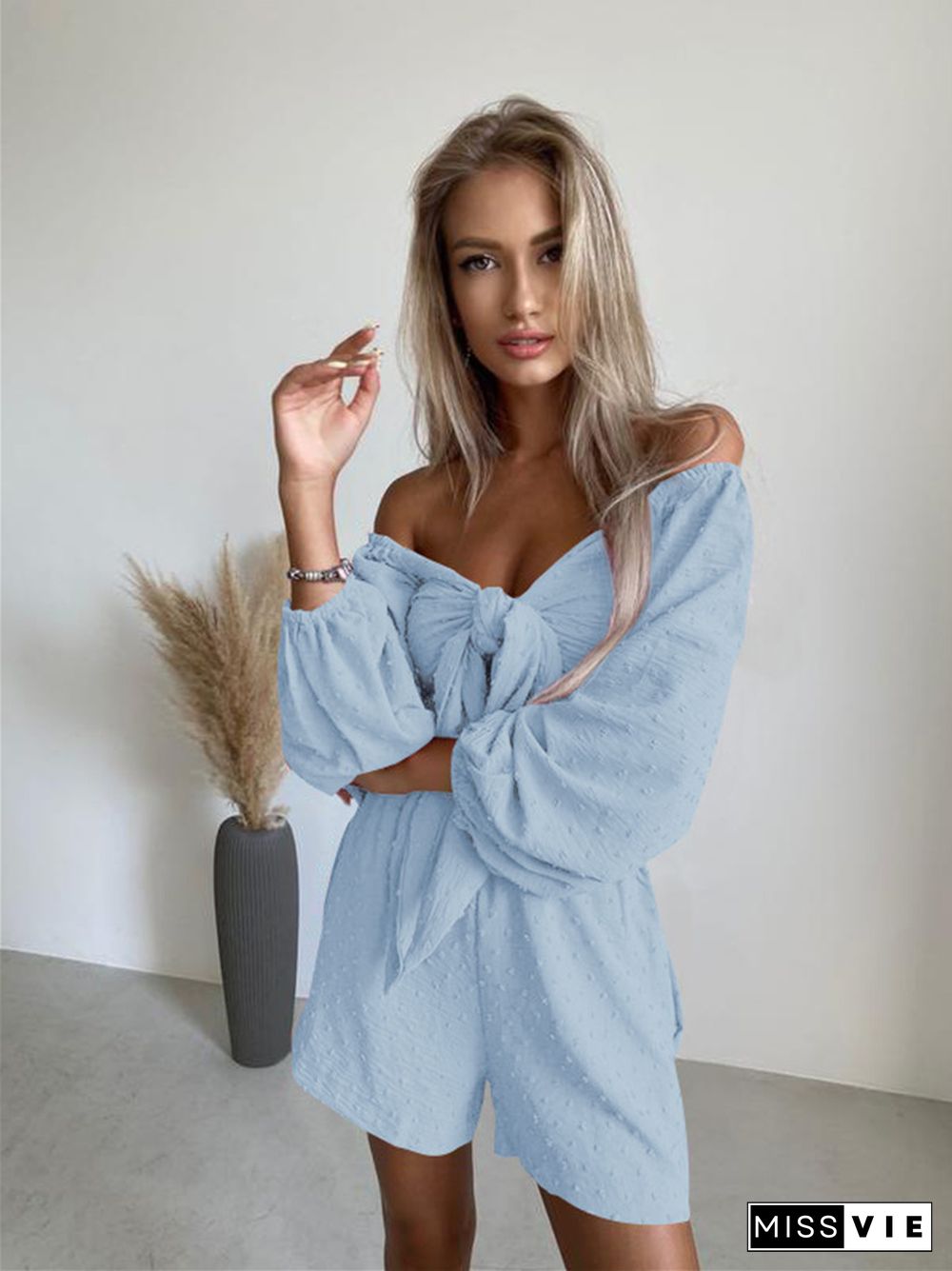 Summer New Fashion Leisure Suit Senior Sense Women's Long-sleeve Cardigan Shorts Two Sets