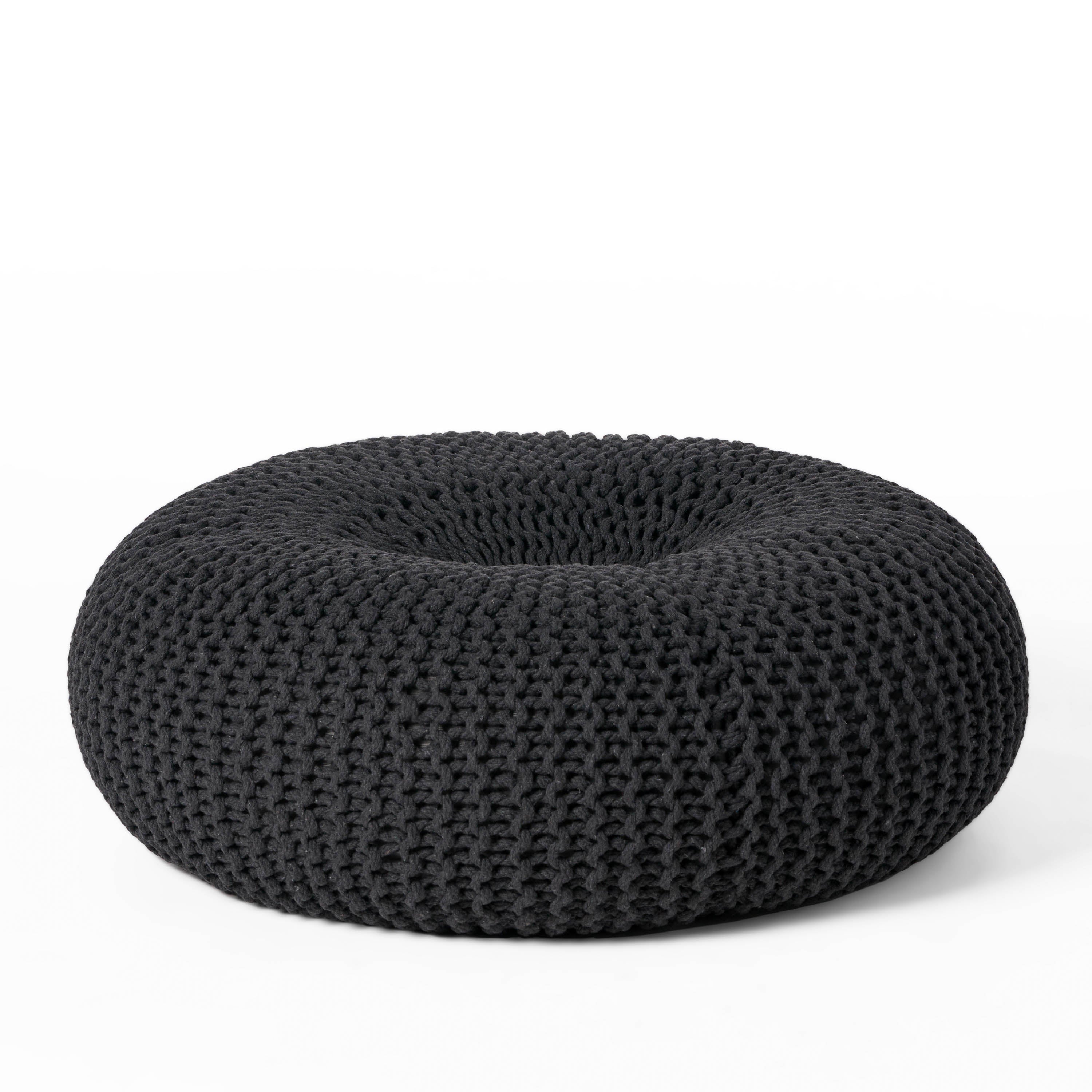 Truda Knitted Cotton Donut Pouf