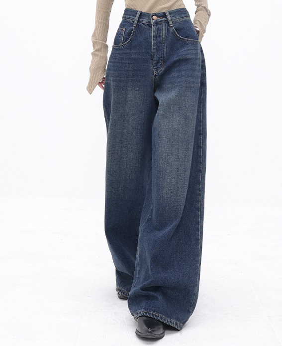 Denim Blue Baggy Boyfriend Jeans