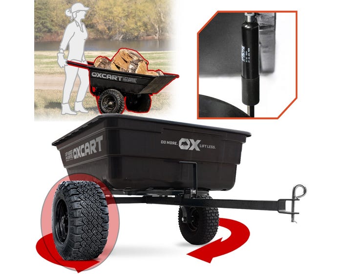 Crewman 15-17 cu. ft. Lift-Assist  Swivel Dump Cart with ATV-Grade MAG Tires - GTMXF3L116A