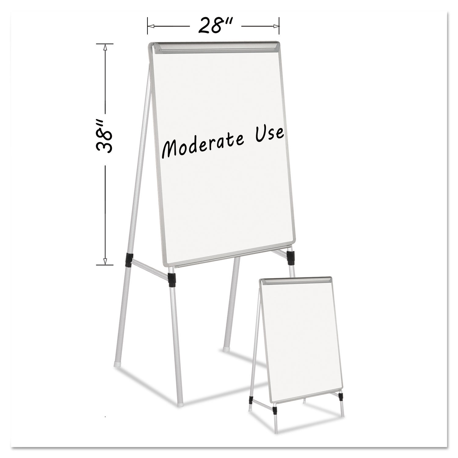 Silver Easy Clean Dry Erase Quad-Pod Presentation Easel by MasterVisionandreg; BVCEA2300335MV