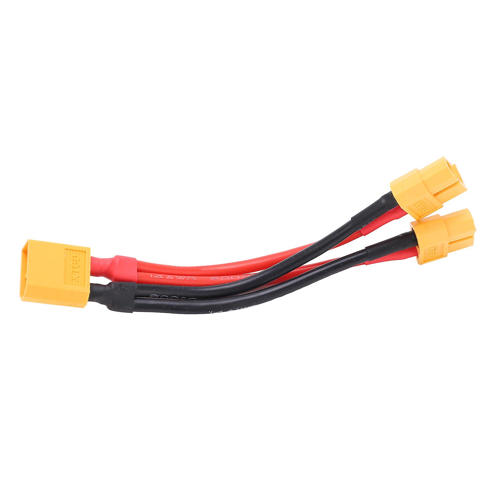 Xt60 Parallel Battery Connector Cable Dual Extension Y Splitter 1 Male To 2 Female Silicone Wire For Rc Batteries