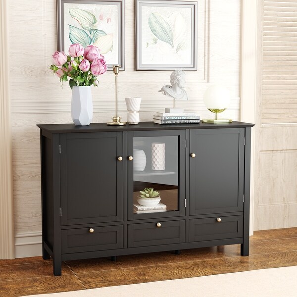 44.9'' Accent Cabinet Modern Console Table Sideboard for Living Room Dining Room With 2 Doors， 3 Drawers