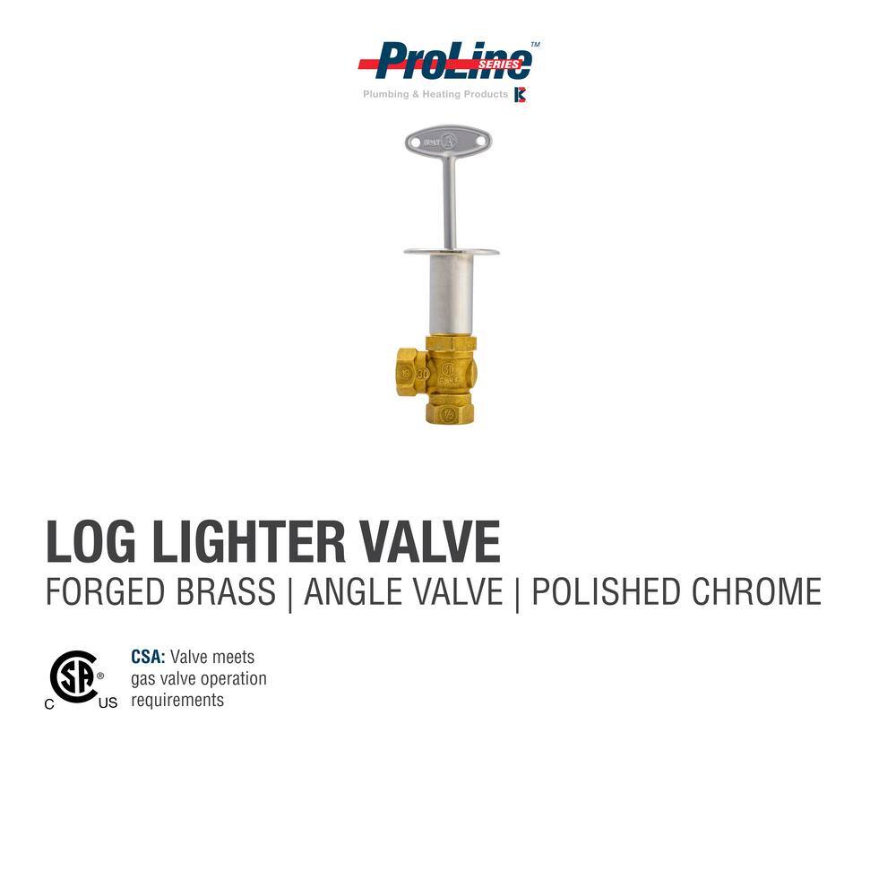 ProLine Series 12 in. FIP Brass Angle Gas Valve Floor Plate and 3 in. Key in Chrome 118-002RP