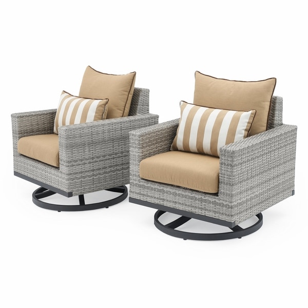 Milo Gray 8 Piece Sunbrella Outdoor Patio Motion Seating Set