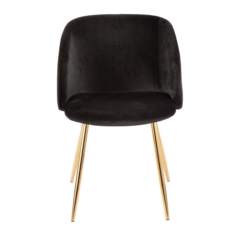 Set of 2 Black and Gold Fran Contemporary Chair 32.5”