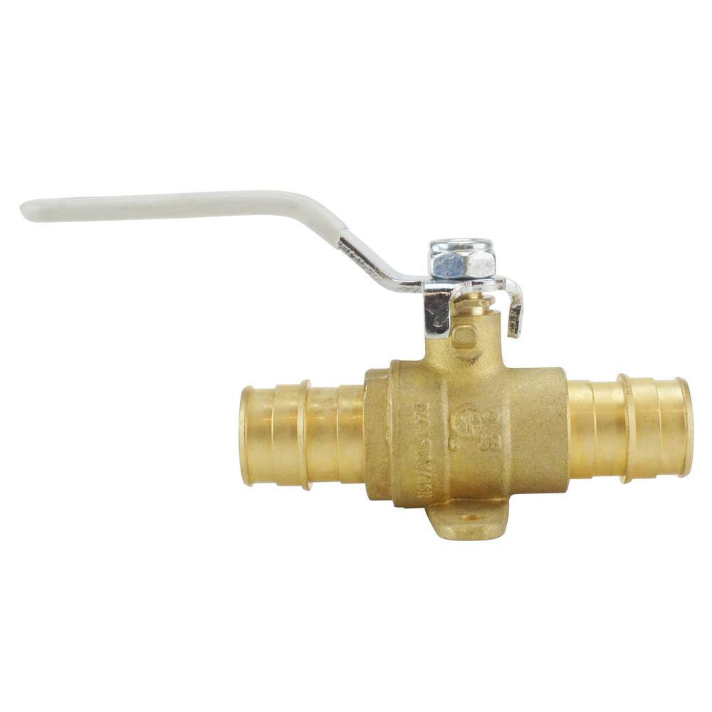 Apollo 34 in. Brass PEX-A Barb Ball Valve with Drain and Mounting Pad EPXV34WD