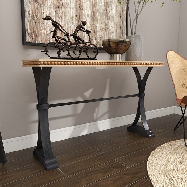 Brown Metal Industrial Console Table 31 x 51 x 16