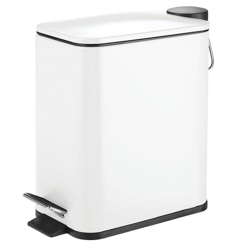 mDesign 5L Slim Metal Step Trash Can with Lid/Liner Bucket