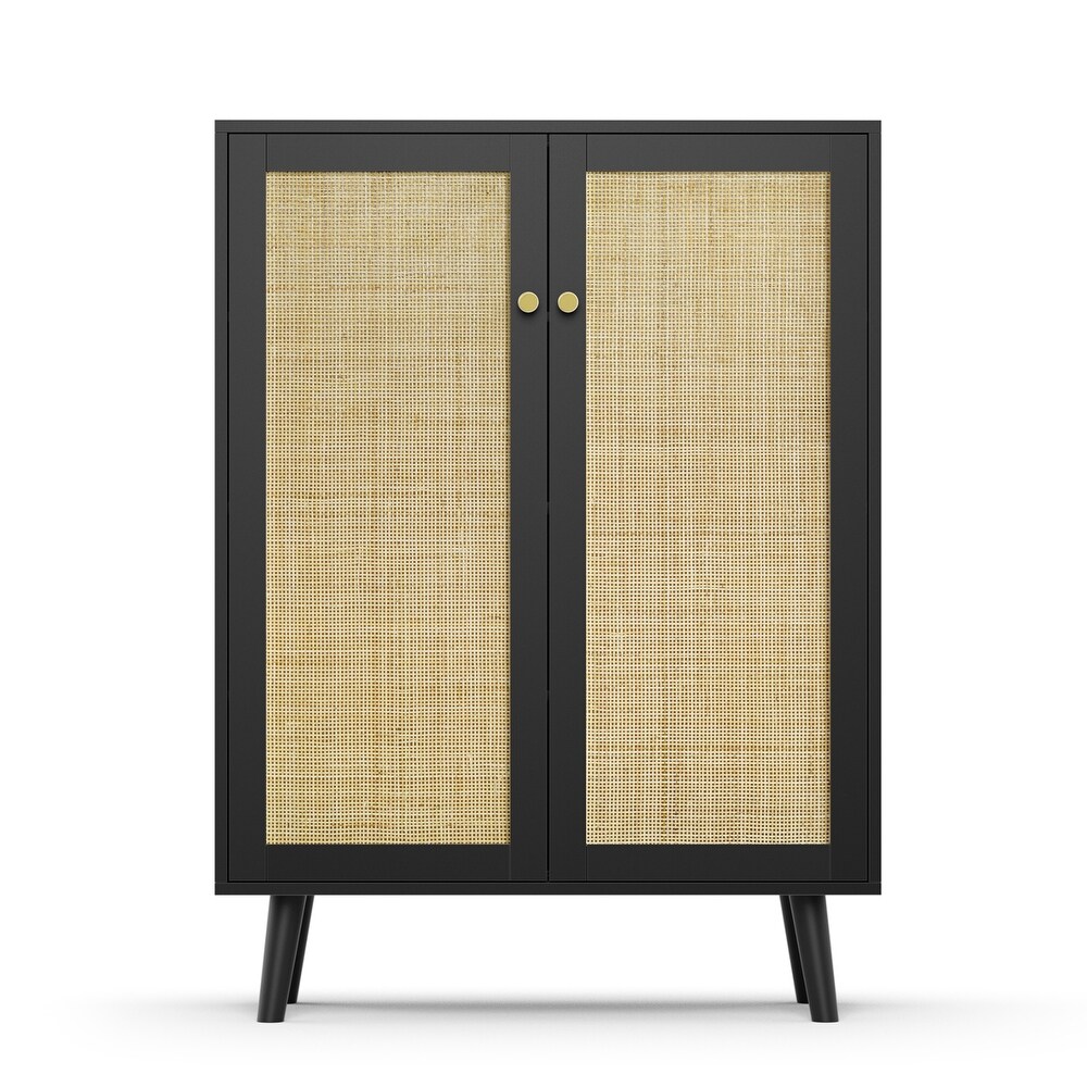 Anmytek Black Rattan Cabinet  44\