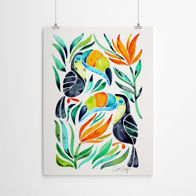 Americanflat Botanical Animal Toucans By Cat Coquillette Poster