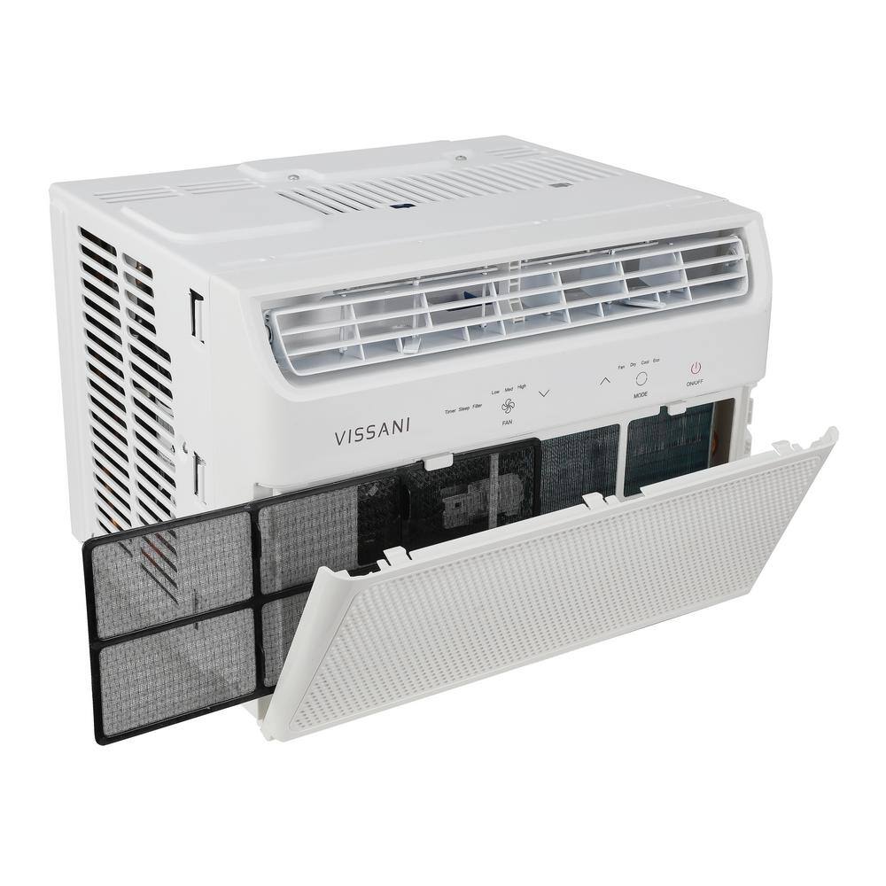 Vissani 6000 BTU 115-Volt Window Air Conditioner for 250 sq. ft. Rooms in White VWA06