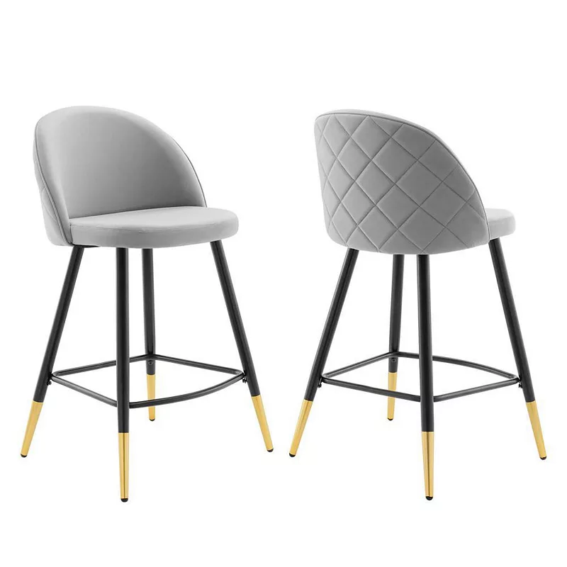 Modway Cordial Performance Velvet Counter Stools - Set of 2