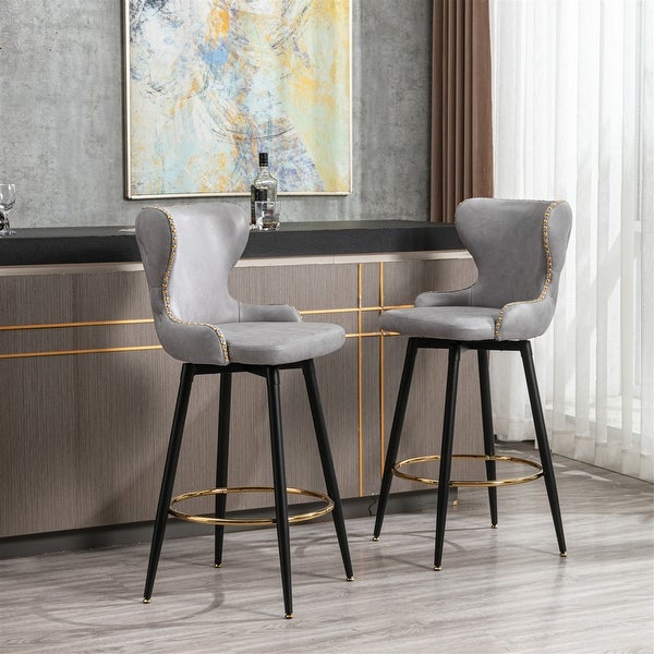 Modern 180°Swivel Bar Stool Chair for Kitchen Set of 2