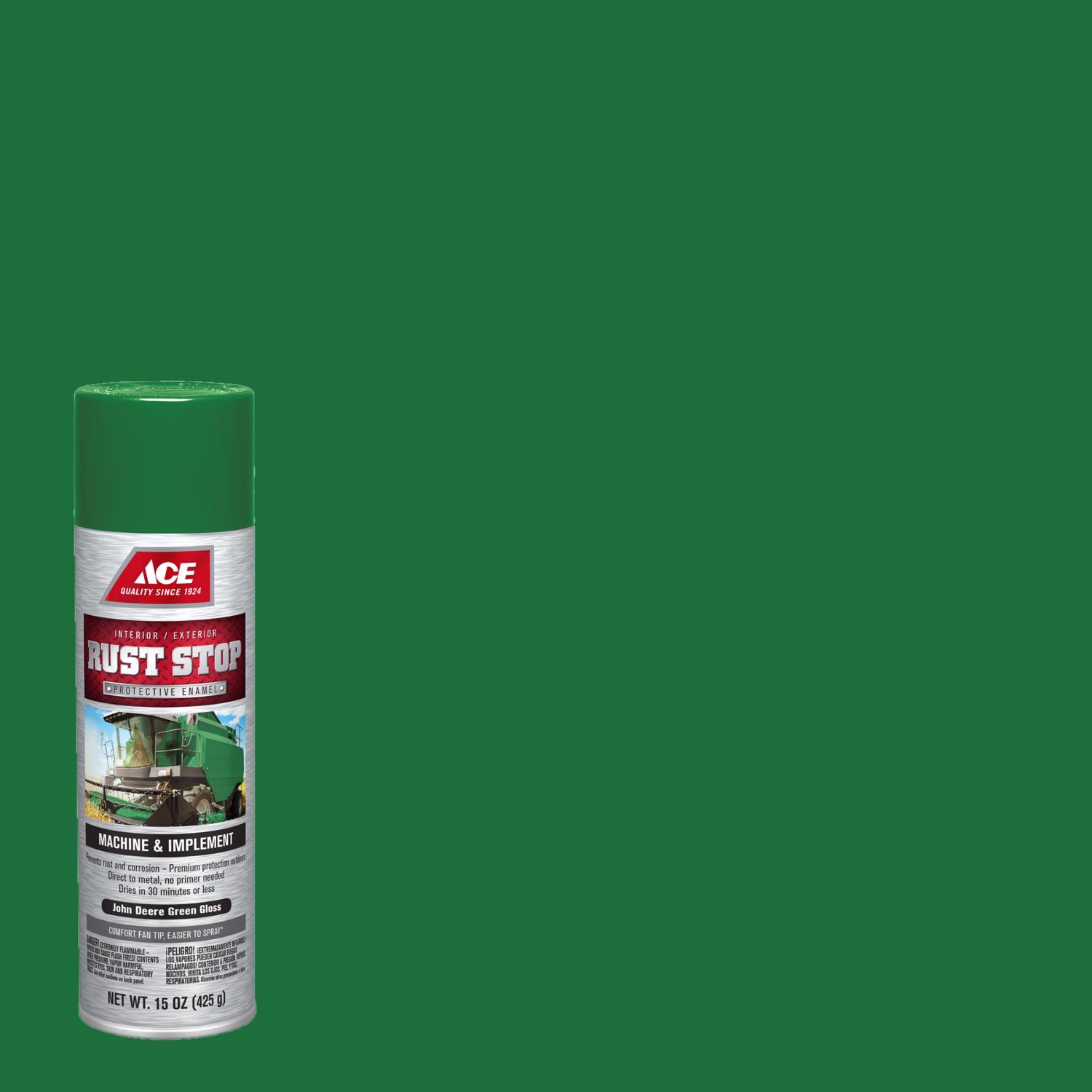 Ace Rust Stop Machine \u0026 Implement Gloss John Deere Green Protective Enamel Spray Paint 15 oz