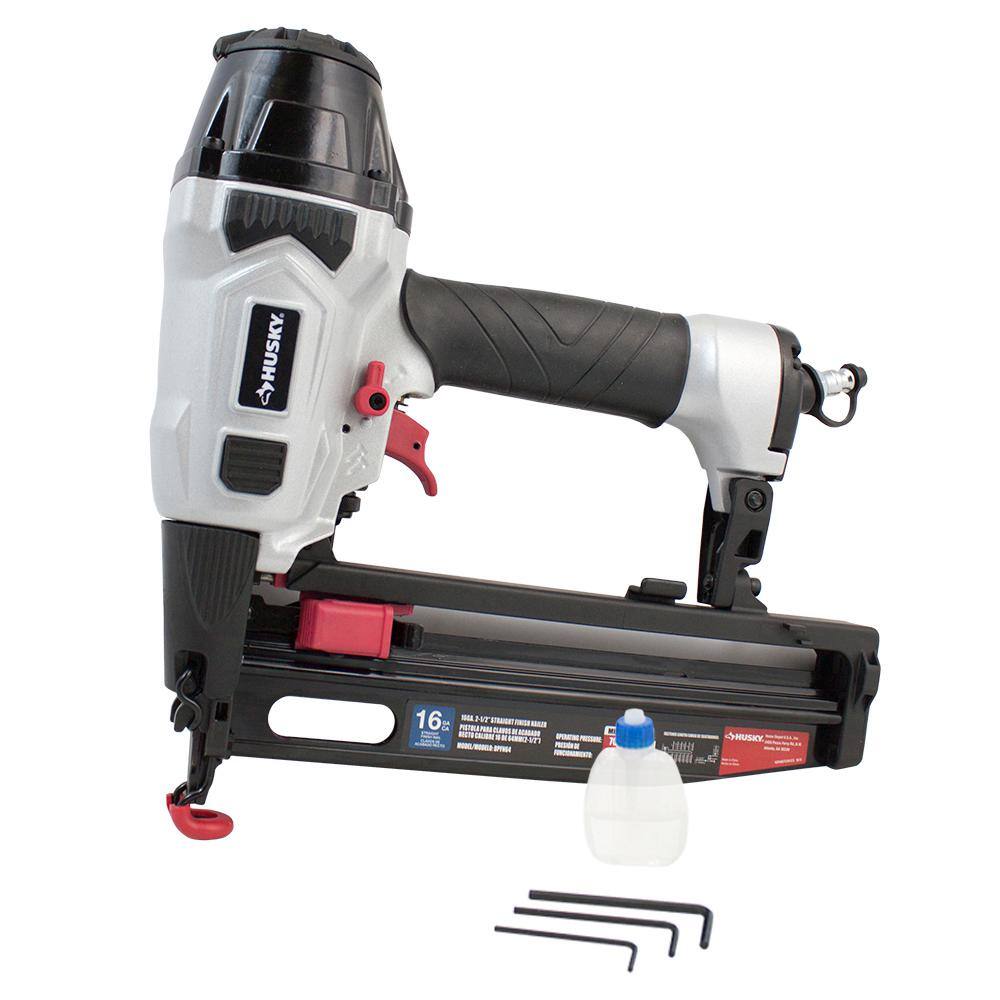 Husky Pneumatic 16-Gauge 2-12 in. Straight Finish Nailer DPFN64