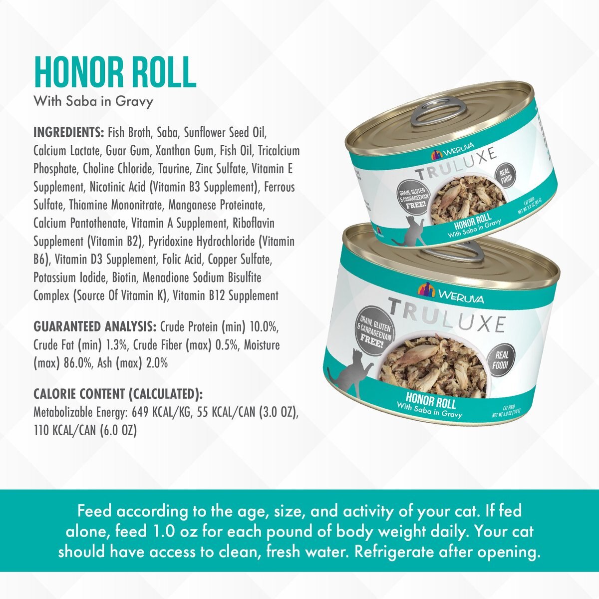 Weruva Truluxe Honor Roll with Saba in Gravy Grain-Free Canned Cat Food