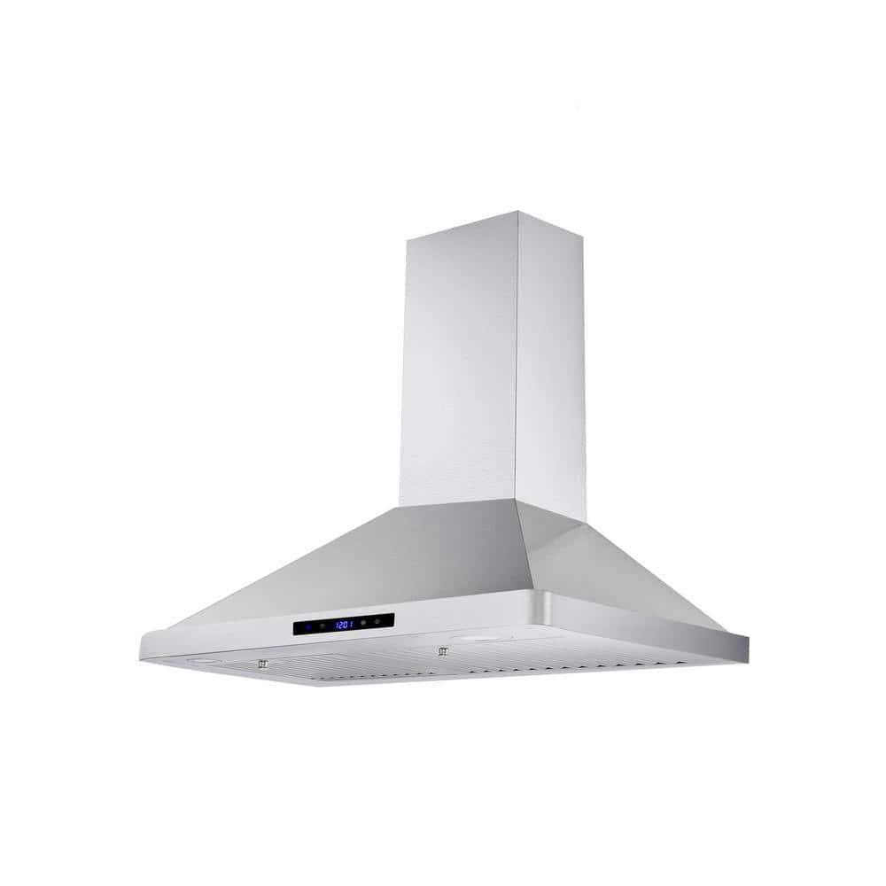 Flynama 30 in 700 CFM Wall Mount Conveitible Range Hood in Silver with 3Speed Stove Vent