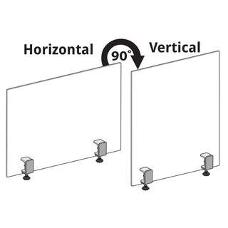 Azar Displays 23.5 in. x 31.5 in. Clear Acrylic Personal Protection Equipment PanelSilver Clamp Pack Of (1-Piece) 179754-187