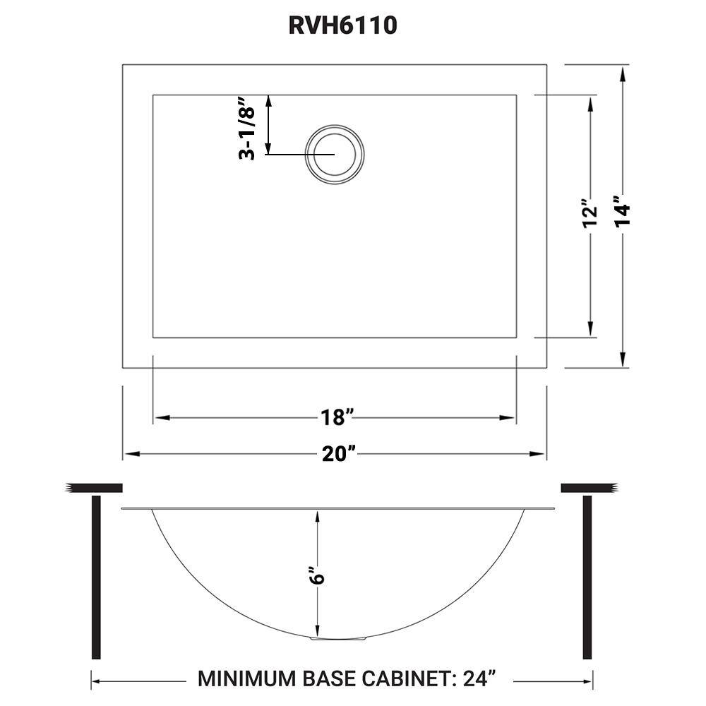 Ruvati Ariaso 18 in. Bathroom Sink Undermount Gunmetal Black Stainless Steel RVH6110BL