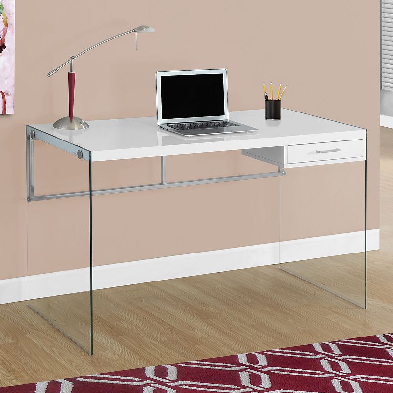 Monarch Modern Glass Sides Computer Desk