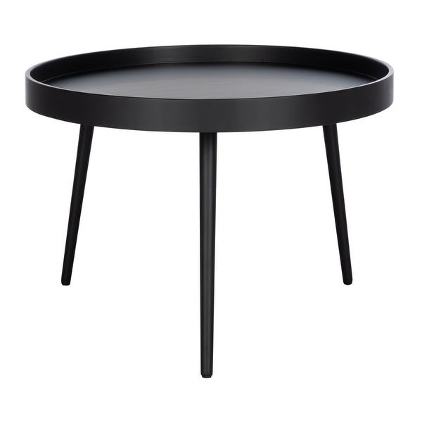 Fritz Modern Round Tray Top Coffee Table， Black