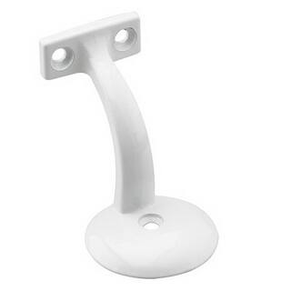 Onward 3-18 in. (79 mm) White Heavy-Duty Aluminum Handrail Bracket for Flat Bottom Handrail with Adjustable Angle 2281WV