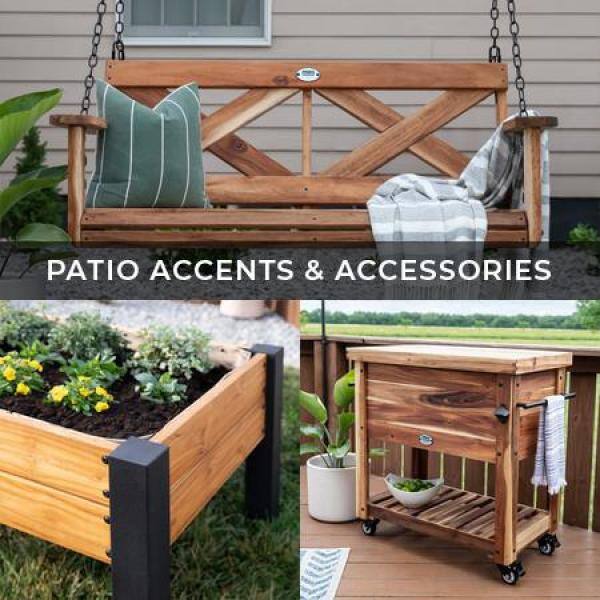 Backyard Discovery 3 ft. 8 in. x 2 ft. 1 in. Teak Wooden Raised Planter 2204058com