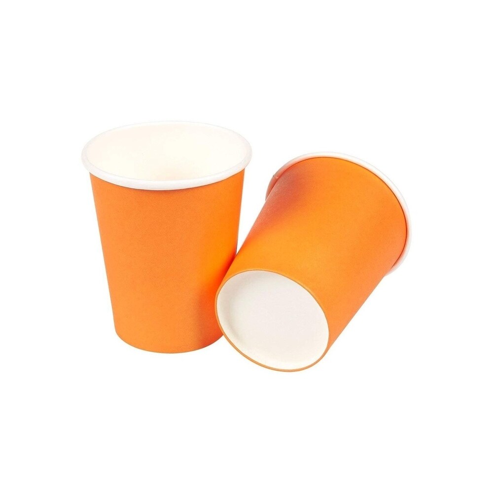 24 Set Party Supplies Disposable Dinnerware with Paper Plates Cup Napkin  Orange