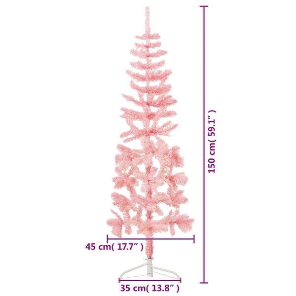 vidaXL Christmas Tree Decoration Slim Artificial Half Xmas Tree with Stand