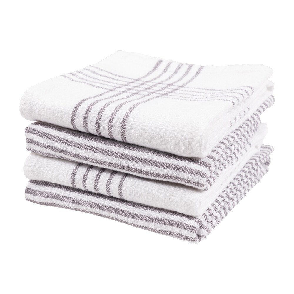 Monoco Relaxed Casual Kitchen Towels  Set of 4