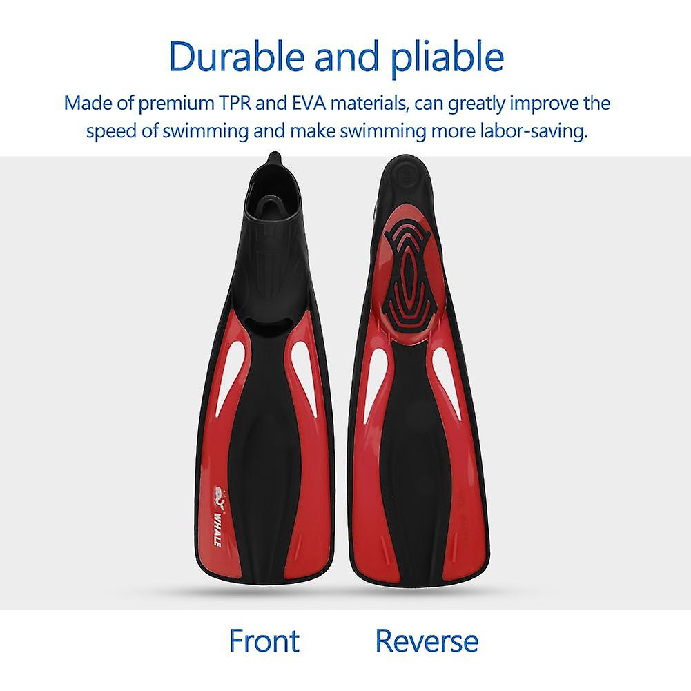 WHALE 1 Pair Adults Water Sports Snorkeling Diving Rubber Swimming Foot Fins (S)