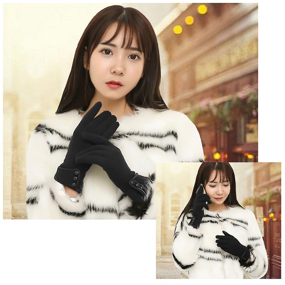 1 Pair Of Winter Gloves Thermal Gloves Outdoor Warm Mittens Warm Touch Screen Gloves Full-finger Mittens Windproof Cold Weather Hand Warmers For Drivi