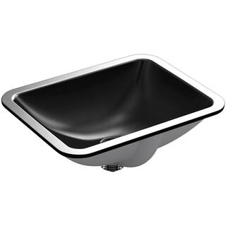 KOHLER Caxton Rectangle Undermount Bathroom Sink in Black Black K-20000-7