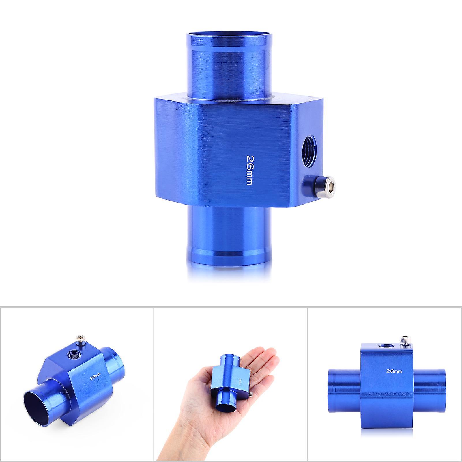 Universal Metal Car Water Temp Joint Pipe Hose Temperature Sensor Adapter Blue 26mm