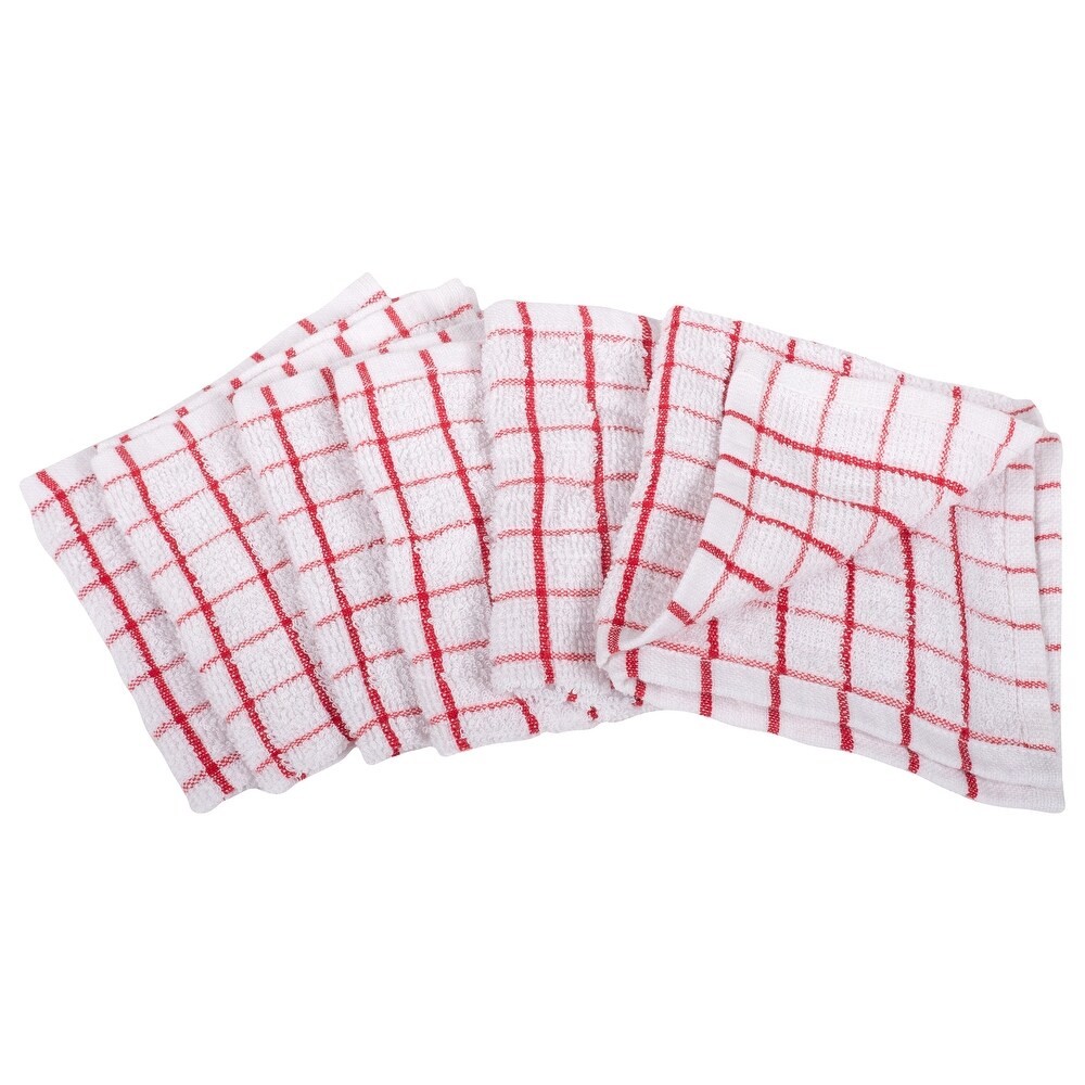 Checkered Terry Dish Cloths  Set of 6