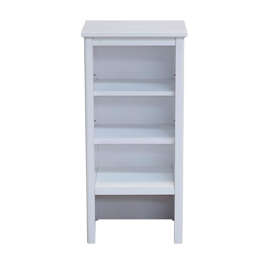 Alaterre Furniture Dorset Bathroom 17 in W Freestanding Storage Tower with Open Upper Shelves and Lower Cabinet in White